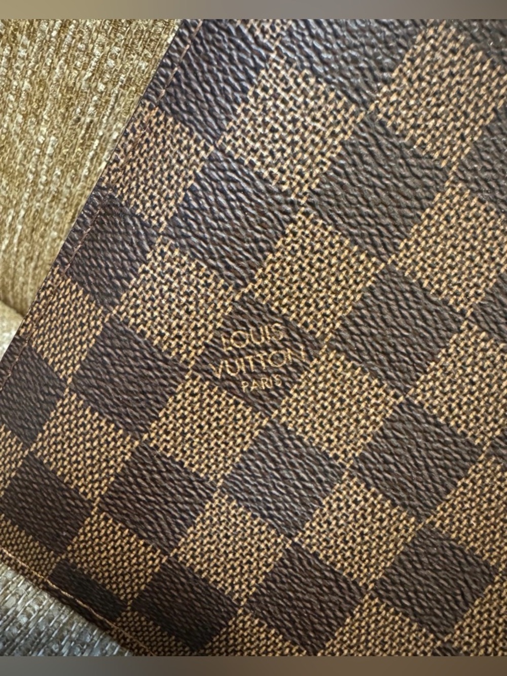⭐️ Authentic LV Louis Vuitton Damier Ebene  Neverfull Pouchette Wristlet ⭐️ - Picture 6 of 12